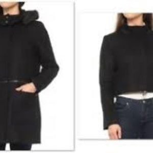 Zac Posen 2in1 convertible Coat / Jacket Faux Fur & Real Calf